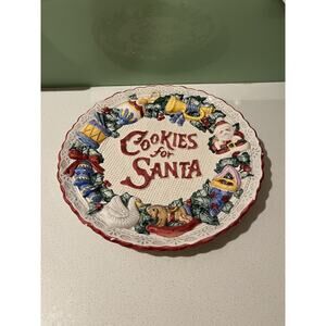 Ceramic Fitz & Floyd Omnibus Victorian Ornaments "Cookies for Santa" Plate